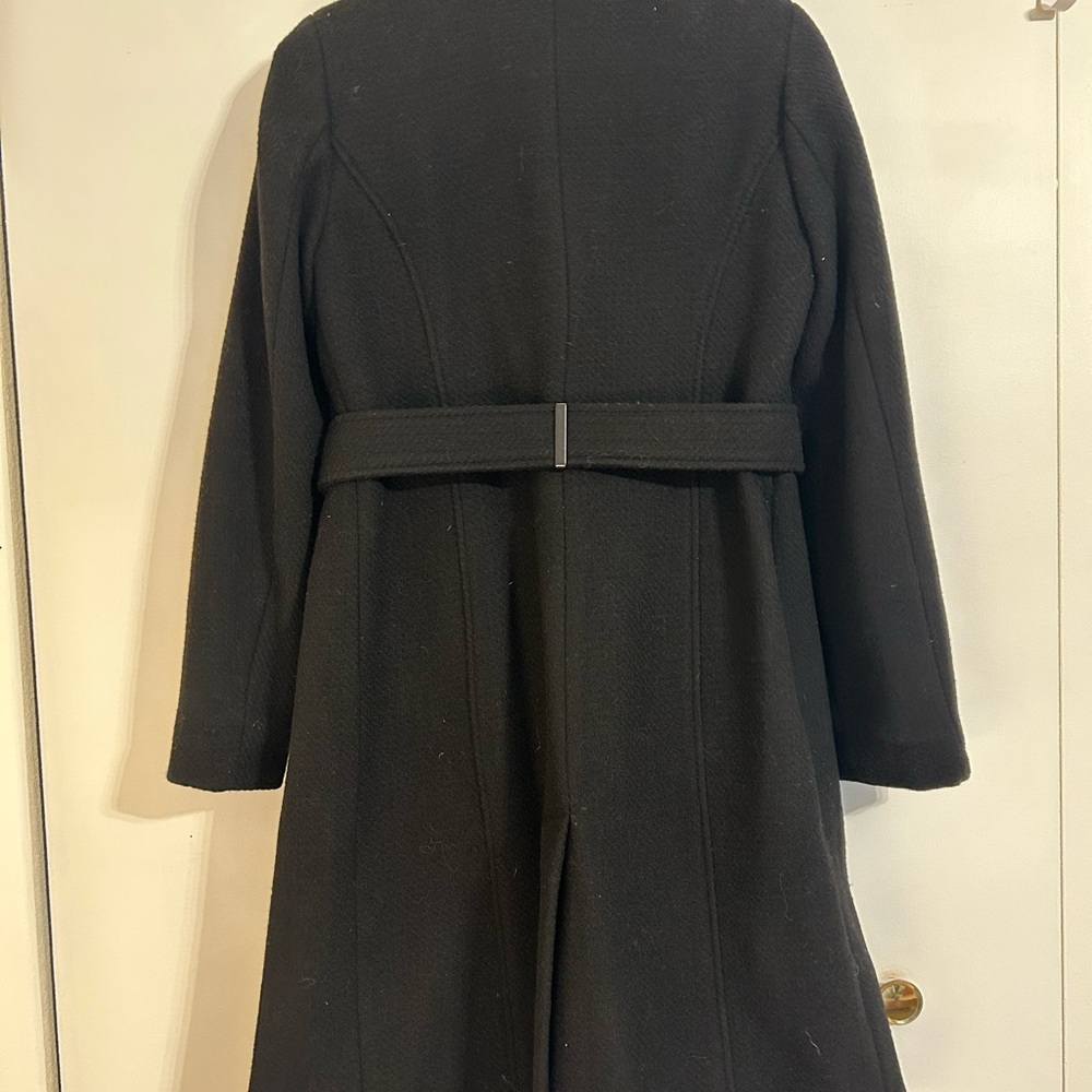 ♥️ Calvin Klein Women's Black wool Trench/Overcoat Coat - Picture 3 of 11